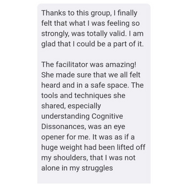 Participant review of our Anxiety Support Group