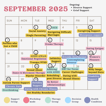Groups Planned for September 2025
