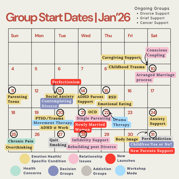 Support Groups staring in January are a mix of some well-established spaces and some brand new ones!