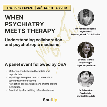 Our next Therapist Event, free for our therapist community, is happening on 26th Sep!